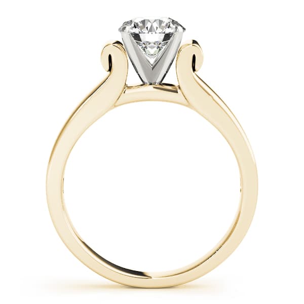 Cathedral Solitaire Engagement Ring, style 50392, Side view in yellow gold