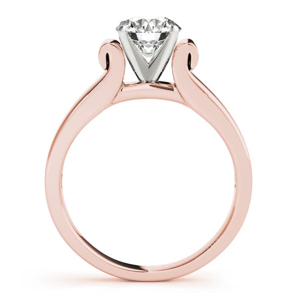 Cathedral Solitaire Engagement Ring, style 50392, Side view in rose gold