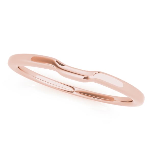 Gold Wedding Band, Front view in rose gold