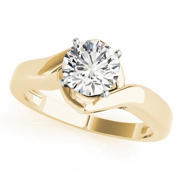 Solitaire Color Engagement Ring, style 50394, Front view in yellow gold
