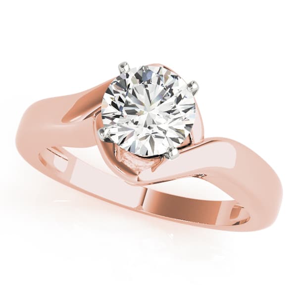 Solitaire Color Engagement Ring, style 50394, Front view in rose gold