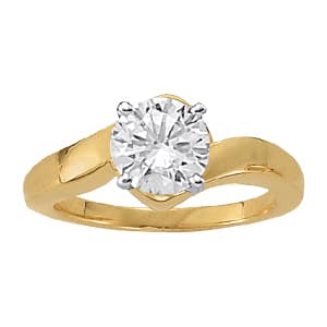Solitaire Color Engagement Ring, style 50394, Front view in white gold or platinum