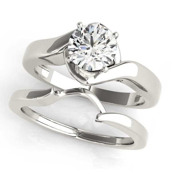 Solitaire Color Engagement Ring, style 50394, On hand view in white gold or platinum