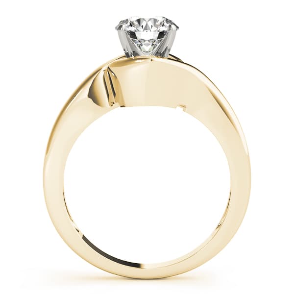 Solitaire Color Engagement Ring, style 50394, Side view in yellow gold