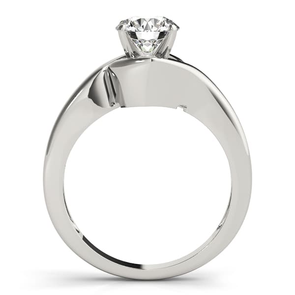 Solitaire Color Engagement Ring, style 50394, Side view in white gold or platinum
