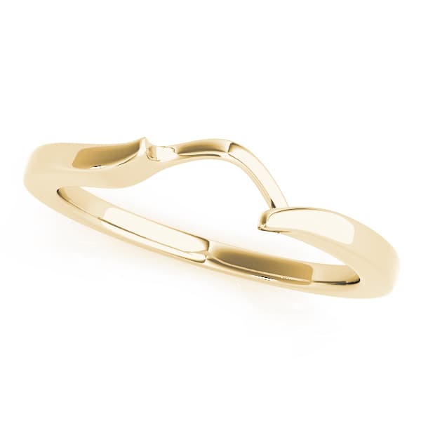 Curved Wedding Band, Front view in yellow gold