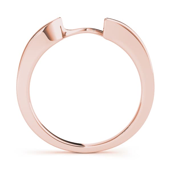 Curved Wedding Band, Side view in rose gold