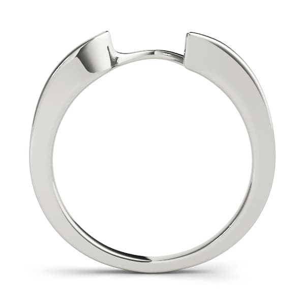 Curved Wedding Band, Side view in white gold or platinum