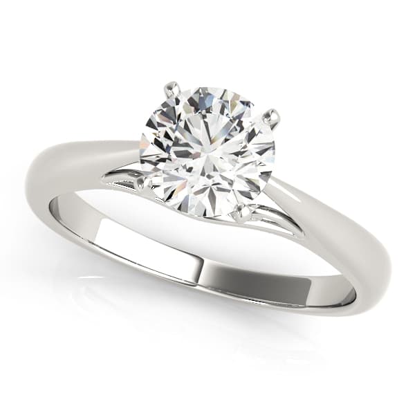 Solitaire Cathedral Engagement Ring in White gold
