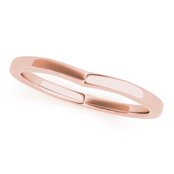 Curved Wedding Band, Front view in rose gold