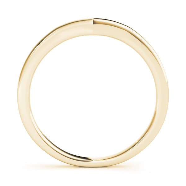 Curved Wedding Band, Side view in yellow gold