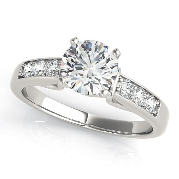 Single Row Prong In Channel Engagement Ring — style 50397 in 10k White Gold