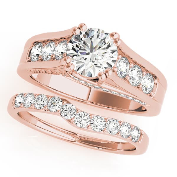 Channel Set Single Row Engagement Ring, style 50398, On hand view in rose gold