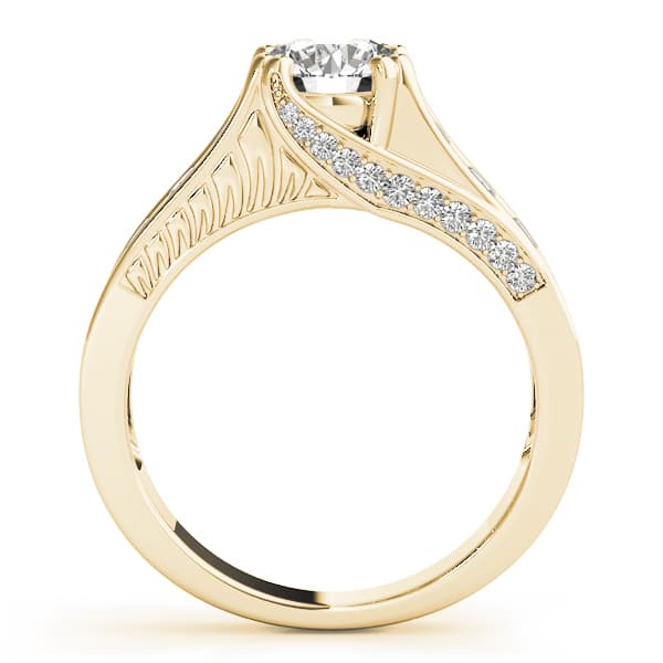 Channel Set Single Row Engagement Ring, style 50398, Side view in yellow gold
