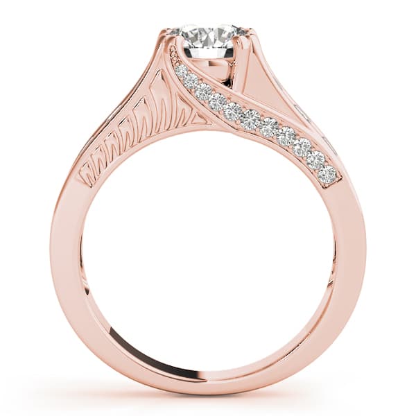 Channel Set Single Row Engagement Ring, style 50398, Side view in rose gold