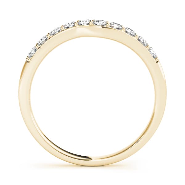 Curved Wedding Band (0.2 ct. tw.), Side view in yellow gold