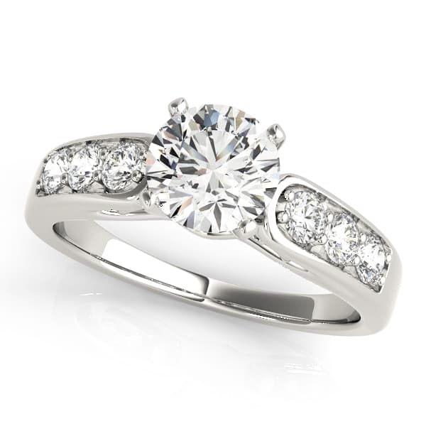 Single Row Channel Set Engagement Rings — style 50399 in 10k White Gold
