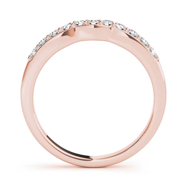 Prong In Channel Curved Wedding Band (0.28 ct. tw.), Side view in rose gold
