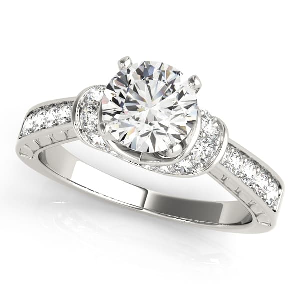 ENGAGEMENT RINGS CLUSTER SIDES — style 50400 in 10k White Gold