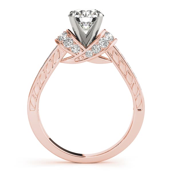Cluster Sides Engagement Ring, style 50400, Side view in rose gold