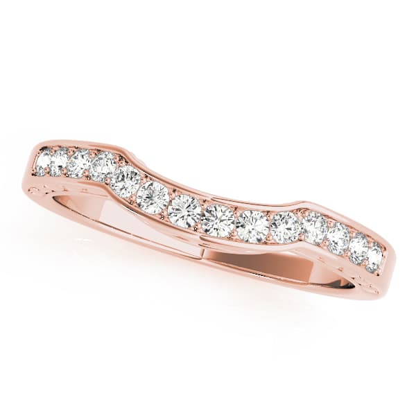 Curved Wedding Band (0.28 ct. tw.), Front view in rose gold