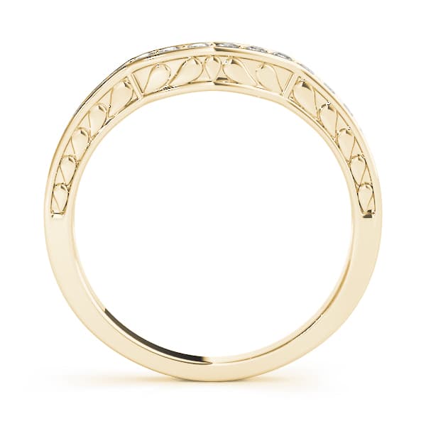 Curved Wedding Band (0.28 ct. tw.), Side view in yellow gold