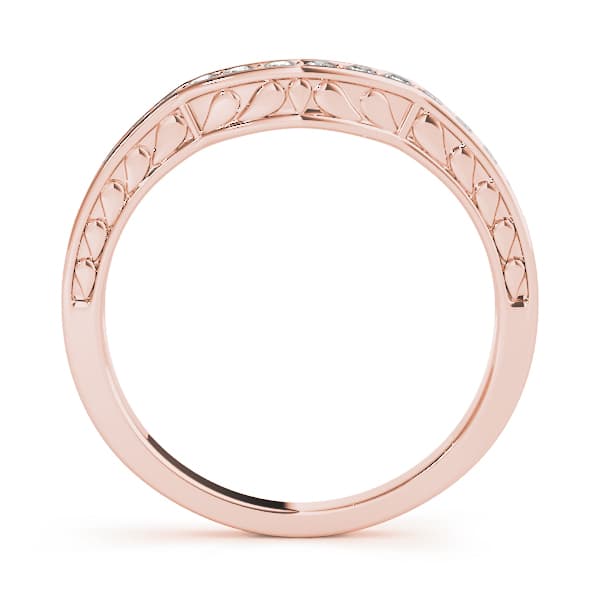 Curved Wedding Band (0.28 ct. tw.), Side view in rose gold