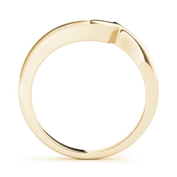 Gold Curved Wedding Bands, Side view in yellow gold