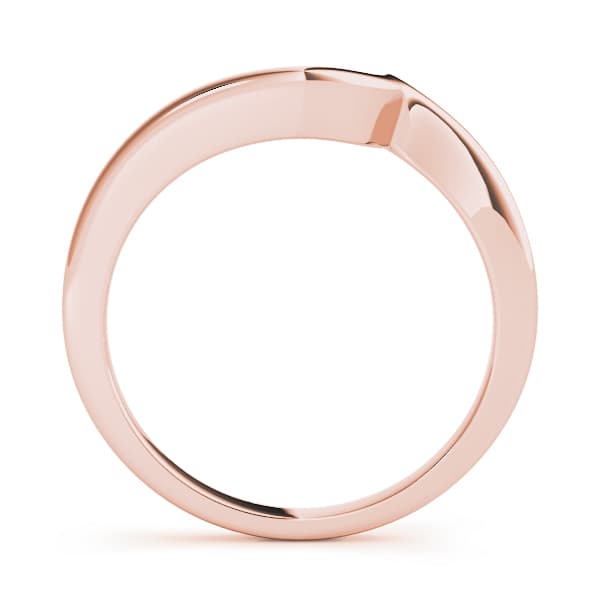 Gold Curved Wedding Bands, Side view in rose gold