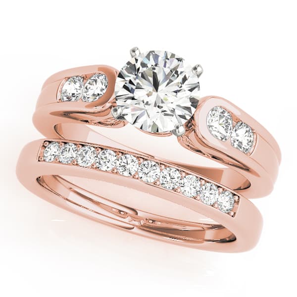 Channel Set Single Row Engagement Ring, style 50404, On hand view in rose gold