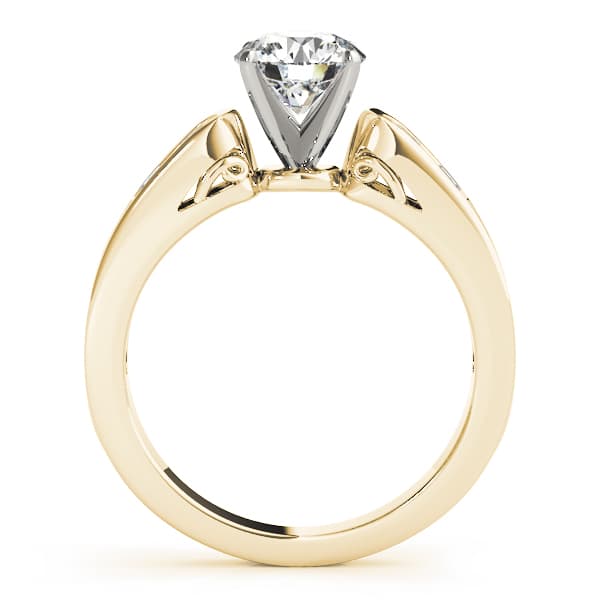 Channel Set Single Row Engagement Ring, style 50404, Side view in yellow gold