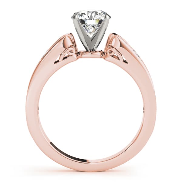 Channel Set Single Row Engagement Ring, style 50404, Side view in rose gold