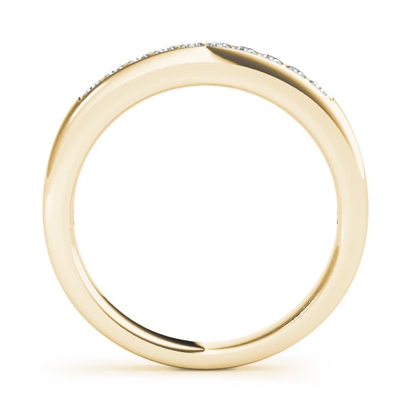 Prong Set Wedding Band (0.2 ct. tw.), Side view in yellow gold
