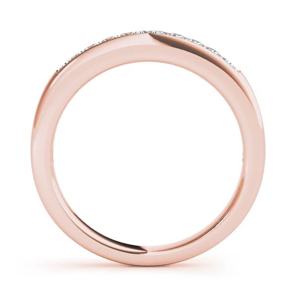 Prong Set Wedding Band (0.2 ct. tw.), Side view in rose gold