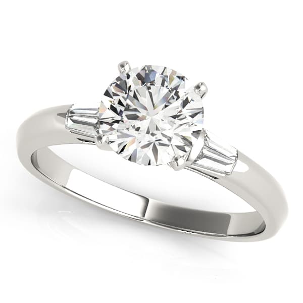 3-Stone Fancy Shape Baguette Engagement Ring — style 50405 in 10k White Gold