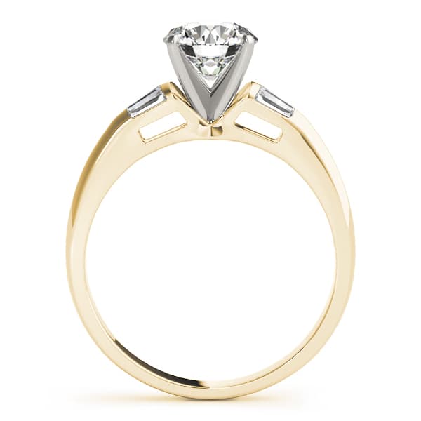 3-Stone Fancy Shape Baguette Engagement Ring, style 50405, Side view in yellow gold