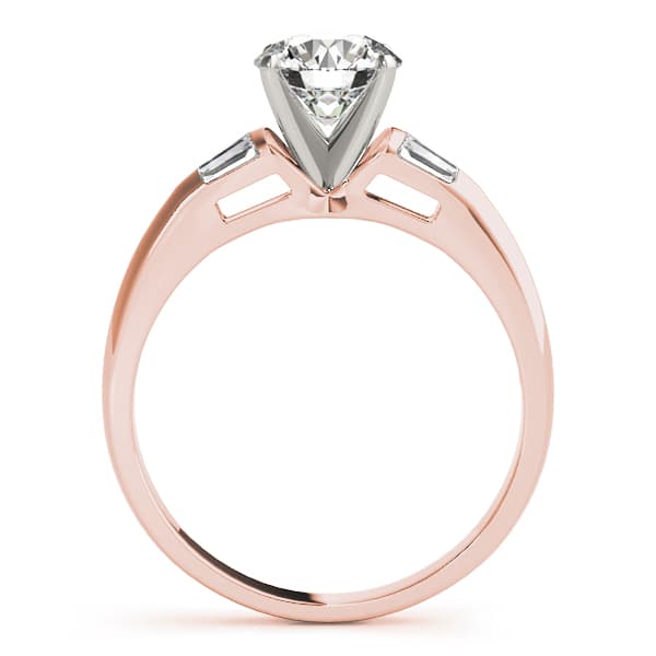3-Stone Fancy Shape Baguette Engagement Ring, style 50405, Side view in rose gold