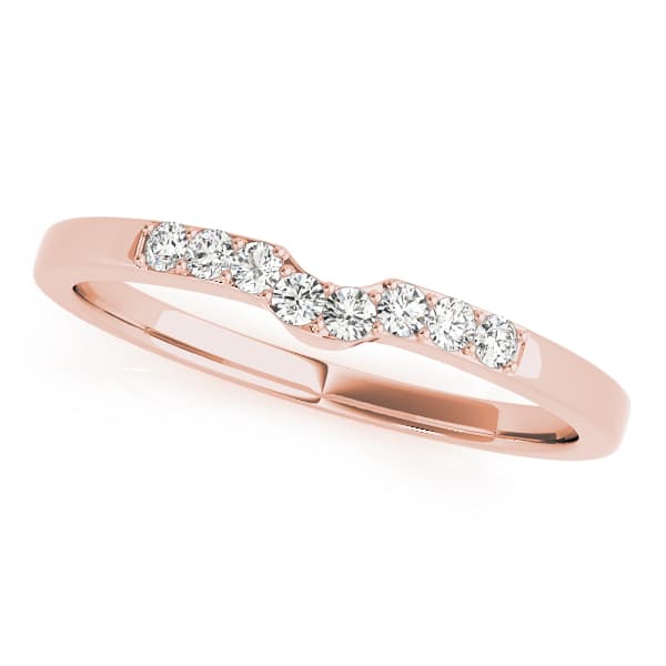 Curved Wedding Band (1/8 ct. tw.), Front view in rose gold