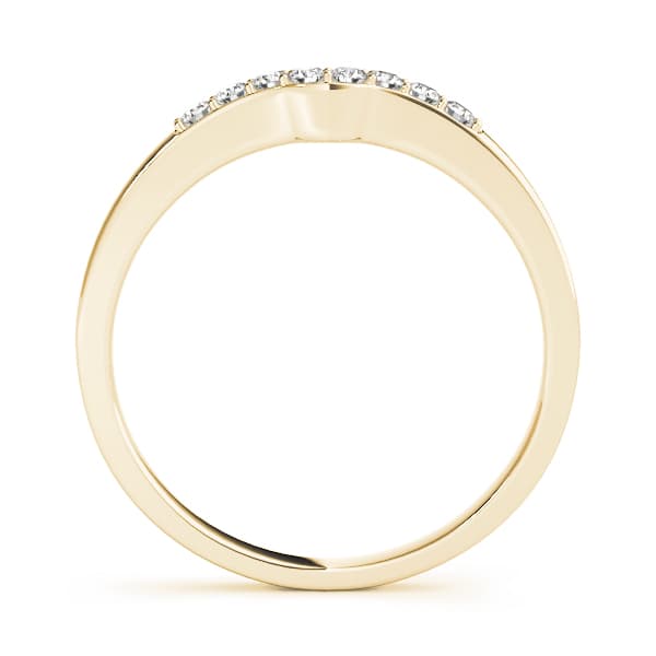 Curved Wedding Band (1/8 ct. tw.), Side view in yellow gold