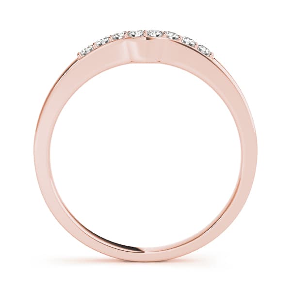 Curved Wedding Band (1/8 ct. tw.), Side view in rose gold