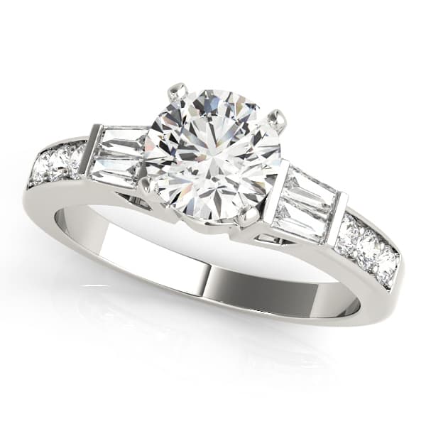 Fancy Shape Baguette Engagement Rings — style 50406 in 10k White Gold