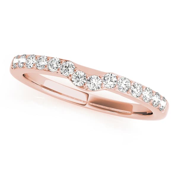 Curved Wedding Band (0.28 ct. tw.), Front view in rose gold