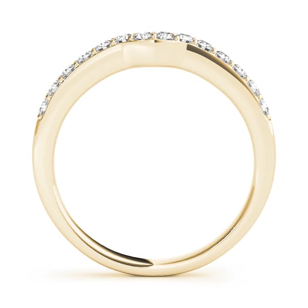 Curved Wedding Band (0.28 ct. tw.), Side view in yellow gold