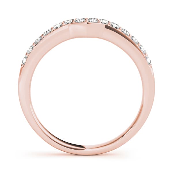 Curved Wedding Band (0.28 ct. tw.), Side view in rose gold