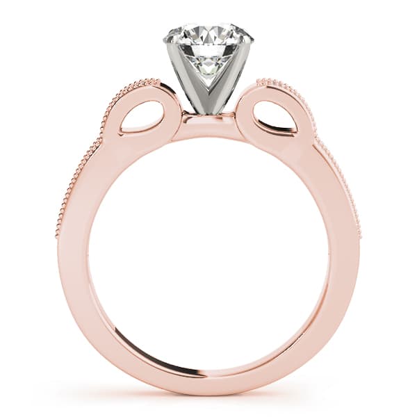 Single Row Prong Engagement Ring, style 50407, Side view in rose gold