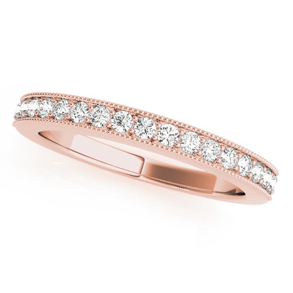 Prong Set Wedding Band (0.21 ct. tw.), Front view in rose gold