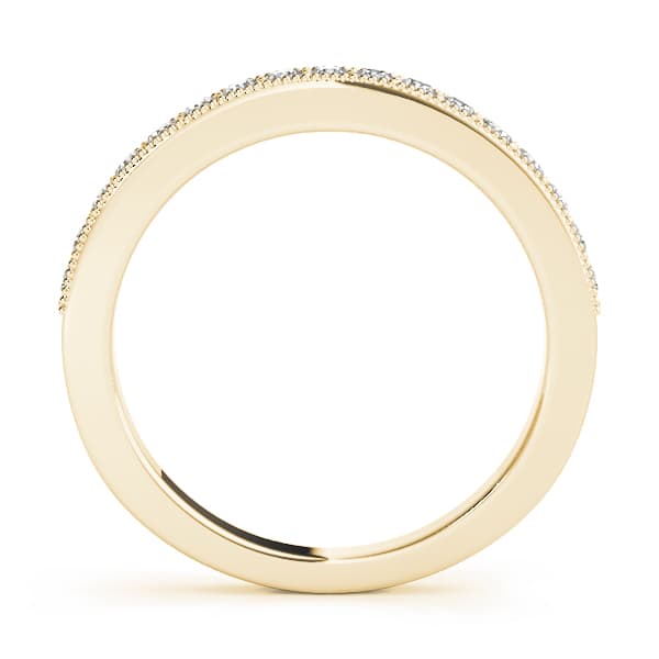 Prong Set Wedding Band (0.21 ct. tw.), Side view in yellow gold