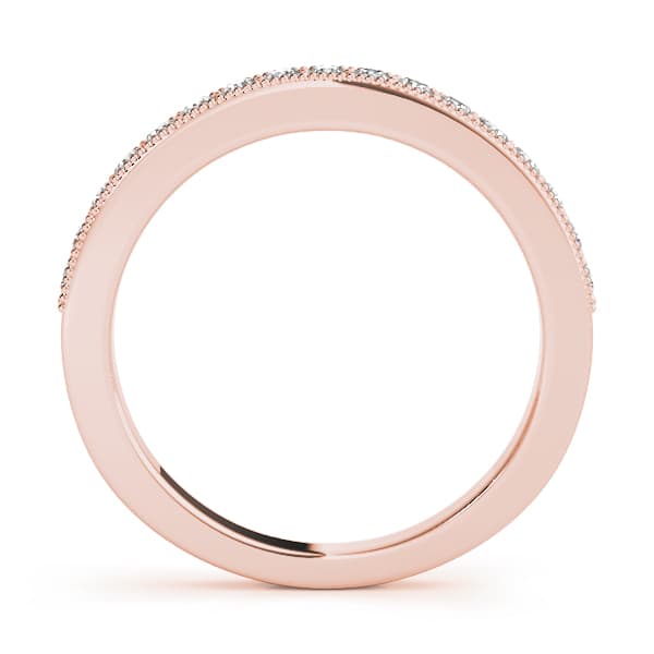 Prong Set Wedding Band (0.21 ct. tw.), Side view in rose gold