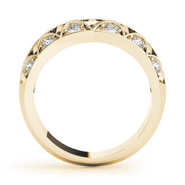 Curved Wedding Band (0.18 ct. tw.), Side view in yellow gold