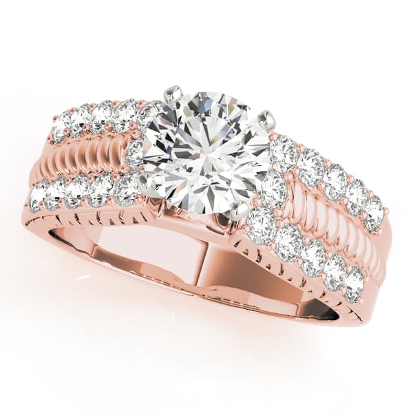 Antique Engagement Ring, style 50411, Front view in rose gold
